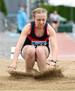 2 July 2023; Rebecca Murphy of Oriel AC, Monaghan, competing in the Women's U20 Long Jump event during the 123.ie Junior & U23 Track and Field Championships at Tullamore in Offaly. Photo by Ben McShane/Sportsfile