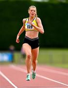 2 July 2023; Lauren McCourt of Bandon AC, Cork, competing in the Women's U23 400m heat during the 123.ie Junior & U23 Track and Field Championships at Tullamore in Offaly. Photo by Ben McShane/Sportsfile