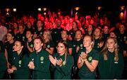 28 June 2023; Primary Partners of the Republic of Ireland Women’s National Team, Sky Ireland, celebrated the WNT ahead of the World Cup with an unforgettable night in The Round Room at the Mansion House in Dublin. Pictured are Republic of Ireland players. Photo by Stephen McCarthy/Sportsfile