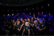 28 June 2023; Primary Partners of the Republic of Ireland Women’s National Team, Sky Ireland, celebrated the WNT ahead of the World Cup with an unforgettable night in The Round Room at the Mansion House in Dublin. Pictured are Republic of Ireland players. Photo by Stephen McCarthy/Sportsfile