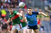 2 July 2023; Con O'Callaghan of Dublin in action against Jack Coyne of Mayo during the GAA Football All-Ireland Senior Championship quarter-final match between Dublin and Mayo at Croke Park in Dublin. Photo by Piaras Ó Mídheach/Sportsfile
