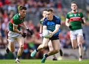 2 July 2023; Con O'Callaghan of Dublin in action against Jack Coyne of Mayo during the GAA Football All-Ireland Senior Championship quarter-final match between Dublin and Mayo at Croke Park in Dublin. Photo by Piaras Ó Mídheach/Sportsfile