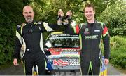 2 July 2023; Josh Moffett and Keith Moriarty celebrate after winning the Ravens Rock Rally Round four of the Triton Showers National Rally Championship in Waterford. Photo by Philip Fitzpatrick/Sportsfile
