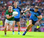 2 July 2023; Ryan O'Donoghue of Mayo in action against David Byrne of Dublin during the GAA Football All-Ireland Senior Championship quarter-final match between Dublin and Mayo at Croke Park in Dublin. Photo by Ray McManus/Sportsfile