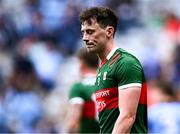 2 July 2023; Diarmuid O’Connor of Mayo after his side's defeat in the GAA Football All-Ireland Senior Championship quarter-final match between Dublin and Mayo at Croke Park in Dublin. Photo by Piaras Ó Mídheach/Sportsfile