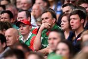 2 July 2023; A Mayo supporter during the GAA Football All-Ireland Senior Championship quarter-final match between Dublin and Mayo at Croke Park in Dublin. Photo by Piaras Ó Mídheach/Sportsfile