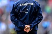 2 July 2023; The bainisteoir jacket of Dublin manager Dessie Farrell before the GAA Football All-Ireland Senior Championship quarter-final match between Dublin and Mayo at Croke Park in Dublin. Photo by Piaras Ó Mídheach/Sportsfile
