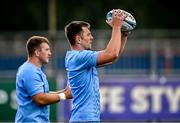 3 July 2023; Lee Barron, right, and John McKee during a Leinster Rugby squad training session at Energia Park in Dublin. Photo by Harry Murphy/Sportsfile