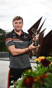 4 July 2023; PwC GAA/GPA Player of the Month for June in hurling, Conor Whelan of Galway, with his award in Eyre Square in Galway. Photo by Harry Murphy/Sportsfile