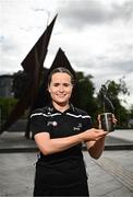 4 July 2023; PwC GPA Player of the Month for June in Ladies Football Nicola Ward of Galway, with her award at Eyre square in Galway. Photo by Harry Murphy/Sportsfile