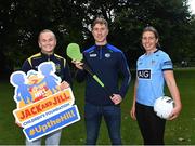 5 July 2023; GPA members, from left, LGFA footballer Vikki Wall of Meath, Laois hurler Ross King and LGFA footballer Sinéad Wylde of Dublin pictured at Stephen's Green in Dublin for the launch of Up the Hill for Jack and Jill 2023, kindly supported by Abbott. The ninth annual fundraising event, in aid of the Jack and Jill Children’s Foundation, urges people to take to the hills throughout the summer in support of local Jack and Jill families. Every €18 registration fee will help fund one hour of in-home nursing care and end-of-life support for over 400 children with highly complex, life-limiting medical conditions countrywide. Organisers are urging people to team up with family, friends, neighbours and colleagues, and go Up the Hill for Jack and Jill this summer! To register your Up the Hill fundraising event, visit www.jackandjill.ie Photo by Piaras Ó Mídheach/Sportsfile