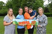 5 July 2023; Grayson Adams, age 3, from Beaumont in Dublin, who receives in-home nursing care from Jack and Jill, pictured with, from left, Rachelle Waters of Abbott Ireland, GPA member and LGFA footballer Sinéad Wylde of Dublin, Connacht Rugby captain and Jack and Jill Children’s Foundation Ambassador Jack Carty, and Kate Peters of Abbott Ireland at Stephen's Green in Dublin for the launch of Up the Hill for Jack and Jill 2023, kindly supported by Abbott. The ninth annual fundraising event, in aid of the Jack and Jill Children’s Foundation, urges people to take to the hills throughout the summer in support of local Jack and Jill families. Every €18 registration fee will help fund one hour of in-home nursing care and end-of-life support for over 400 children with highly complex, life-limiting medical conditions countrywide. Organisers are urging people to team up with family, friends, neighbours and colleagues, and go Up the Hill for Jack and Jill this summer! To register your Up the Hill fundraising event, visit www.jackandjill.ie Photo by Piaras Ó Mídheach/Sportsfile