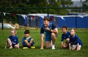 5 July 2023; Leinster player Rob Russell and attendees during a Bank of Ireland Leinster Rugby Summer Camp at Stillorgan-Rathfarnham RFC in Dublin. Photo by Harry Murphy/Sportsfile