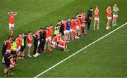 1 July 2023; The Armagh team look on during the penalty shoot out in the GAA Football All-Ireland Senior Championship quarter-final match between Armagh and Monaghan at Croke Park in Dublin. Photo by Brendan Moran/Sportsfile