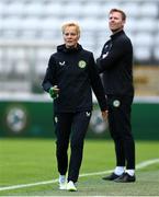 5 July 2023; Manager Vera Pauw and assistant manager Tom Elmes during a Republic of Ireland women training session at Tallaght Stadium in Dublin. Photo by Stephen McCarthy/Sportsfile