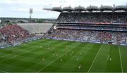 1 July 2023; All 30 players are seen in one half of the pitch during the GAA Football All-Ireland Senior Championship quarter-final match between Armagh and Monaghan at Croke Park in Dublin. Photo by Brendan Moran/Sportsfile