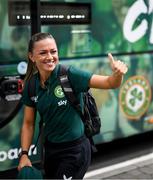 7 July 2023; Katie McCabe departs the team hotel ahead of the Republic of Ireland's flight to Australia for the FIFA Women's World Cup 2023. Photo by Stephen McCarthy/Sportsfile