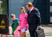 8 July 2023; RTÉ GAA correspondent, reporter and commentator Marty Morrissey with Limerick supporters as he walks along Jones' Road on their way to the GAA Hurling All-Ireland Senior Championship semi-final match between Limerick and Galway at Croke Park in Dublin. Photo by Ray McManus/Sportsfile