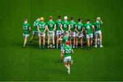 8 July 2023; Limerick players assemble for the pre game photograph before he GAA Hurling All-Ireland Senior Championship semi-final match between Limerick and Galway at Croke Park in Dublin. Photo by Ray McManus/Sportsfile