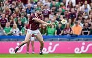 8 July 2023; Cathal Mannion of Galway scores his side's first goal during the GAA Hurling All-Ireland Senior Championship semi-final match between Limerick and Galway at Croke Park in Dublin. Photo by Brendan Moran/Sportsfile