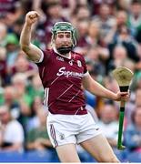 8 July 2023; Cathal Mannion of Galway celebrates after scoring his side's first goal during the GAA Hurling All-Ireland Senior Championship semi-final match between Limerick and Galway at Croke Park in Dublin. Photo by Brendan Moran/Sportsfile