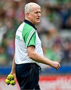 8 July 2023; Limerick manager John Kiely before the GAA Hurling All-Ireland Senior Championship semi-final match between Limerick and Galway at Croke Park in Dublin. Photo by Piaras Ó Mídheach/Sportsfile