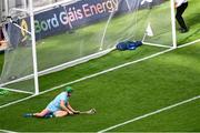 8 July 2023; Limerick goalkeeper Nickie Quaid is beaten for Cathal Mannion of Galway's 15th minute goal during the GAA Hurling All-Ireland Senior Championship semi-final match between Limerick and Galway at Croke Park in Dublin. Photo by Ray McManus/Sportsfile