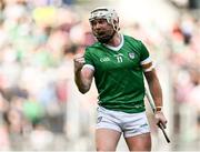 8 July 2023; Cian Lynch of Limerick celebrates after scoring a point during the GAA Hurling All-Ireland Senior Championship semi-final match between Limerick and Galway at Croke Park in Dublin. Photo by Piaras Ó Mídheach/Sportsfile