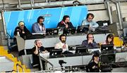 8 July 2023; RTE Sport commentator Marty Morrissey, and analyst Brendan Cummins during the GAA Hurling All-Ireland Senior Championship semi-final match between Limerick and Galway at Croke Park in Dublin. Photo by Ramsey Cardy/Sportsfile