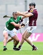 8 July 2023; Darragh O'Donovan of Limerick in action against Kevin Cooney of Galway during the GAA Hurling All-Ireland Senior Championship semi-final match between Limerick and Galway at Croke Park in Dublin. Photo by Piaras Ó Mídheach/Sportsfile