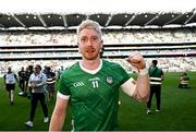 8 July 2023; Cian Lynch of Limerick celebrates after the GAA Hurling All-Ireland Senior Championship semi-final match between Limerick and Galway at Croke Park in Dublin. Photo by Ramsey Cardy/Sportsfile