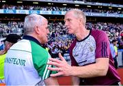 8 July 2023; Limerick manager John Kiely and Galway manager Henry Shefflin after the GAA Hurling All-Ireland Senior Championship semi-final match between Limerick and Galway at Croke Park in Dublin. Photo by Piaras Ó Mídheach/Sportsfile