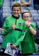 8 July 2023; Limerick supporters, from left, Sean and Rory Hendrick from St Patrick's GAA Club after the GAA Hurling All-Ireland Senior Championship semi-final match between Limerick and Galway at Croke Park in Dublin. Photo by John Sheridan/Sportsfile