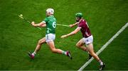 8 July 2023; Kyle Hayes of Limerick is tackled by Cianan Fahy of Galway during the GAA Hurling All-Ireland Senior Championship semi-final match between Limerick and Galway at Croke Park in Dublin. Photo by Ray McManus/Sportsfile