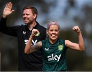 9 July 2023; Denise O'Sullivan and assistant manager Tom Elmes during a Republic of Ireland women training session at Underwood Park in Brisbane, Australia. Photo by Stephen McCarthy/Sportsfile