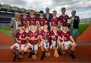 8 July 2023; The Galway team before the GAA INTO Cumann na mBunscol Respect Exhibition Go Games at the GAA Hurling All-Ireland Senior Championship semi-final match between Limerick and Galway at Croke Park in Dublin. Photo by Ramsey Cardy/Sportsfile