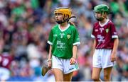 8 July 2023; Nina Gordon, St Patrick's Ballygalget, Portaferry, Down, representing Limerick, during the GAA Hurling All-Ireland Senior Championship semi-final match between Limerick and Galway at Croke Park in Dublin. Photo by Ramsey Cardy/Sportsfile