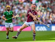 8 July 2023; Conor Whelan of Galway in action against Tom Morrissey of Limerick during the GAA Hurling All-Ireland Senior Championship semi-final match between Limerick and Galway at Croke Park in Dublin. Photo by Stephen Marken/Sportsfile
