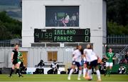 6 July 2023; RTÉ Sport's Peter Collins, Karen Duggan and Rianna Jarrett watch on during the women's international friendly match between Republic of Ireland and France at Tallaght Stadium in Dublin. Photo by Stephen McCarthy/Sportsfile