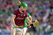 8 July 2023; Cianan Fahy of Galway during the GAA Hurling All-Ireland Senior Championship semi-final match between Limerick and Galway at Croke Park in Dublin. Photo by Brendan Moran/Sportsfile