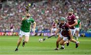 8 July 2023; Graeme Mulcahy of Limerick in action against Evan Niland of Galway during the GAA Hurling All-Ireland Senior Championship semi-final match between Limerick and Galway at Croke Park in Dublin. Photo by Brendan Moran/Sportsfile