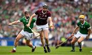 8 July 2023; Joseph Cooney of Galway in action against Peter Casey of Limerick during the GAA Hurling All-Ireland Senior Championship semi-final match between Limerick and Galway at Croke Park in Dublin. Photo by Brendan Moran/Sportsfile