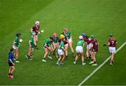 8 July 2023; Action during the GAA INTO Cumann na mBunscol Respect Exhibition Go Games at the GAA Hurling All-Ireland Senior Championship semi-final match between Limerick and Galway at Croke Park in Dublin. Photo by Ray McManus/Sportsfile