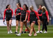 9 July 2023; Cork players walk the pitch before the All-Ireland Senior Camogie Championship quarter-final match between Cork and Kilkenny at Croke Park in Dublin. Photo by Piaras Ó Mídheach/Sportsfile