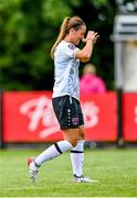 8 July 2023; Kylie Murphy of Wexford Youths reacts after missing a penaty during the penalty shootout in the Avenir Sports All-Island Cup semi-final match between Wexford Youths and Galway United at Ferrycarrig Park in Wexford. Photo by Tyler Miller/Sportsfile