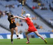 9 July 2023; Aoife Doyle of Kilkenny in action against Pamela Mackey of Cork during the All-Ireland Senior Camogie Championship quarter-final match between Cork and Kilkenny at Croke Park in Dublin. Photo by John Sheridan/Sportsfile
