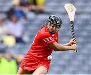 9 July 2023; Amy O'Connor of Cork shoots to score her side's first goal during the All-Ireland Senior Camogie Championship quarter-final match between Cork and Kilkenny at Croke Park in Dublin. Photo by Piaras Ó Mídheach/Sportsfile