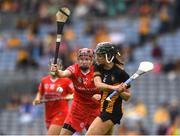 9 July 2023; Claire Phelan of Kilkenny in action against Katrina Mackey of Cork during the All-Ireland Senior Camogie Championship quarter-final match between Cork and Kilkenny at Croke Park in Dublin. Photo by John Sheridan/Sportsfile