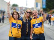 9 July 2023; Clare supporters, and family of Clare star Tony Kelly, Moira Kelly, Lorraine Kelly and Donal Kelly, from Ballyhea, Clare, ahead of the GAA Hurling All-Ireland Senior Championship semi-final match between Kilkenny and Clare at Croke Park in Dublin. Photo by Daire Brennan/Sportsfile