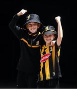 9 July 2023; Kilkenny supporters, Danny Martin, aged 11, and his sister Aoife, aged 7, from Bennettsbridge, Kilkenny, ahead of the GAA Hurling All-Ireland Senior Championship semi-final match between Kilkenny and Clare at Croke Park in Dublin. Photo by Daire Brennan/Sportsfile